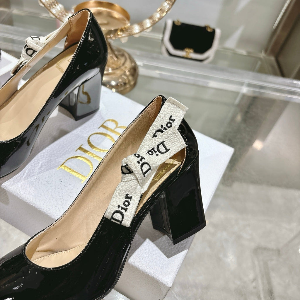 CD 26 Lolita High-Heeled 85 Black Beige Patent Leather 679734