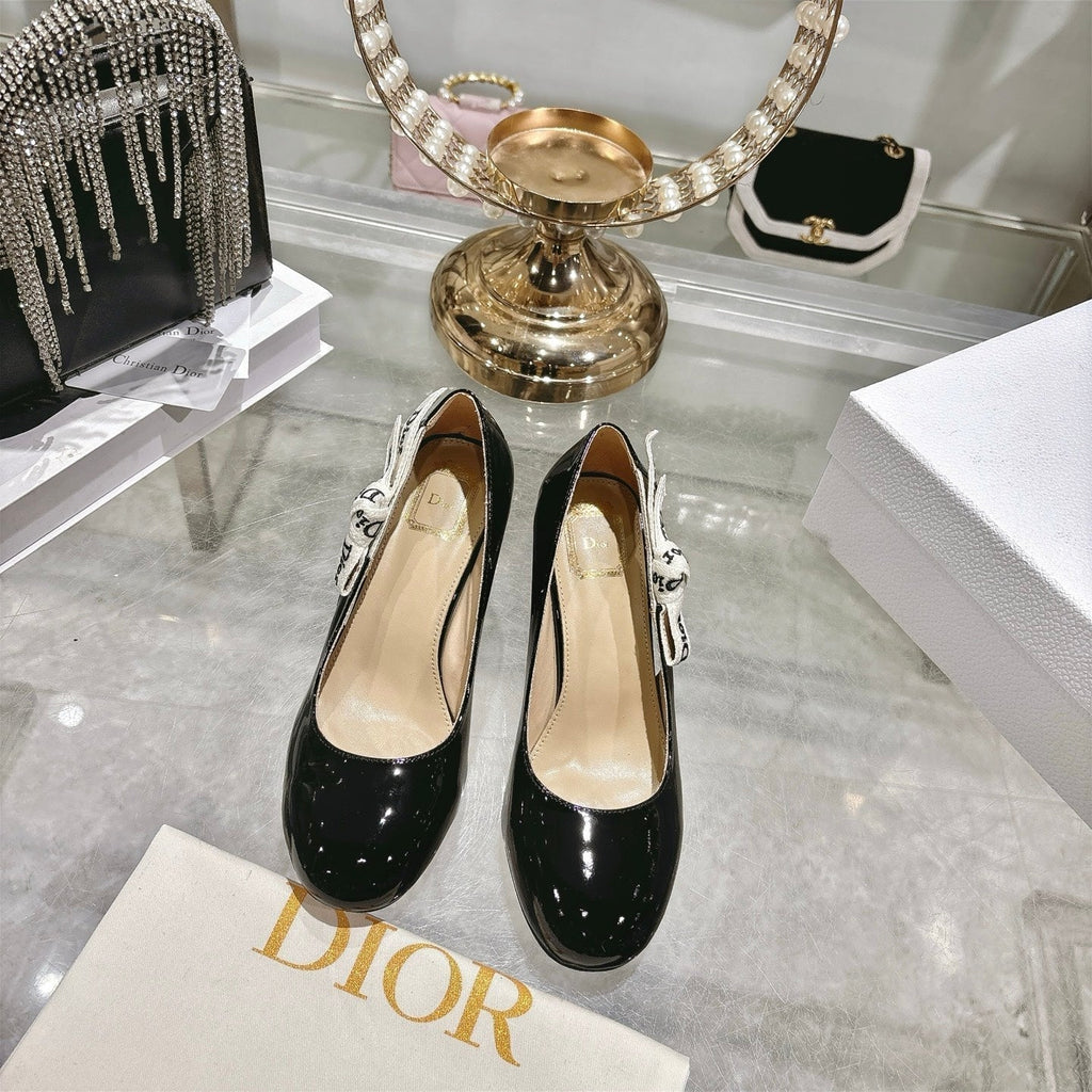 CD 26 Lolita High-Heeled 85 Black Beige Patent Leather 679734