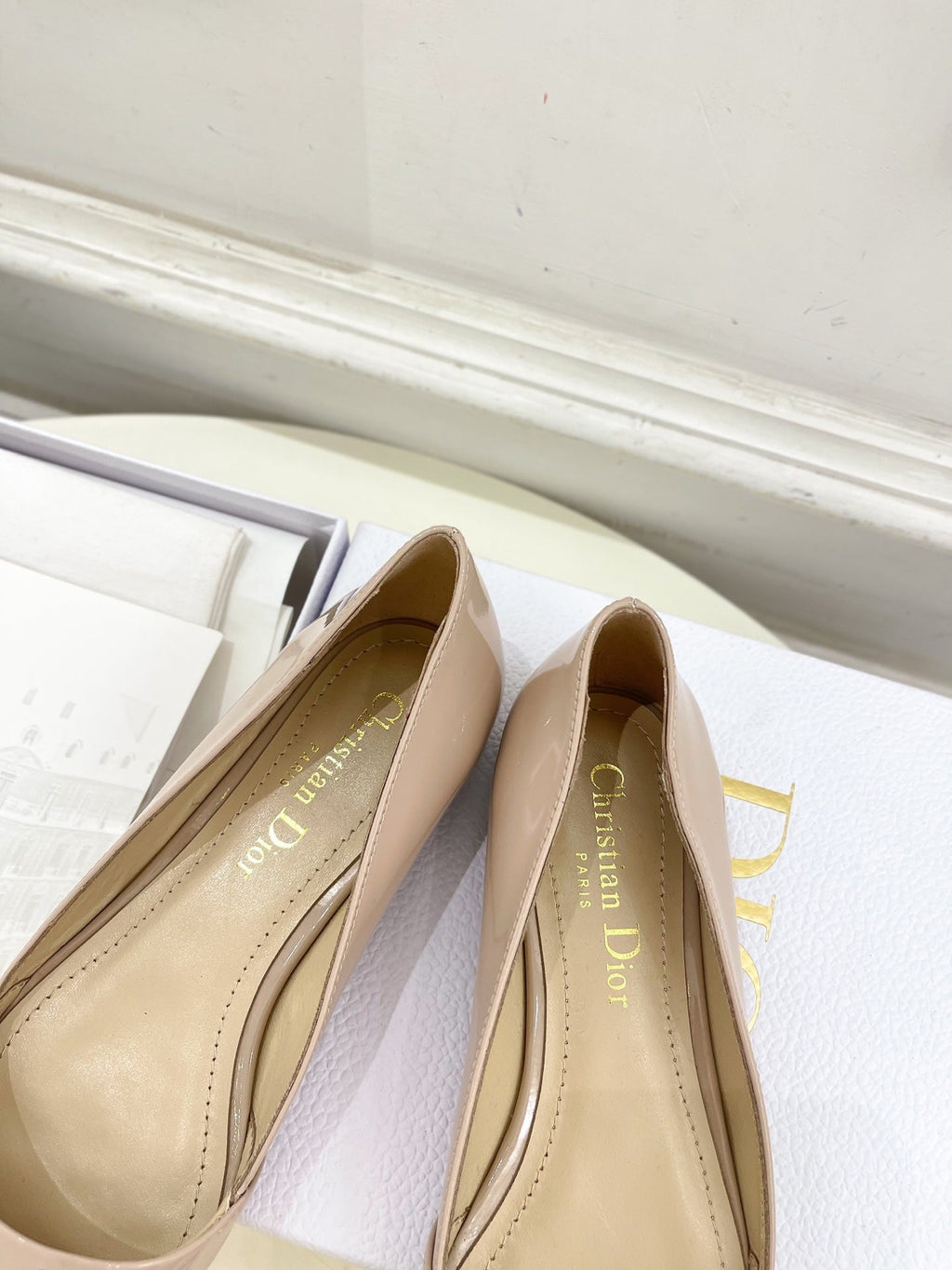 CD 25 Pump Flat Pink Nude Patent Leather 307414