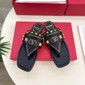 Plaster Caster Buffalo Thong Sandal Black Calfskin And Cowhide 307474Plaster Caster Buffalo Thong Sandal Black Calfskin And Cowhide 307474