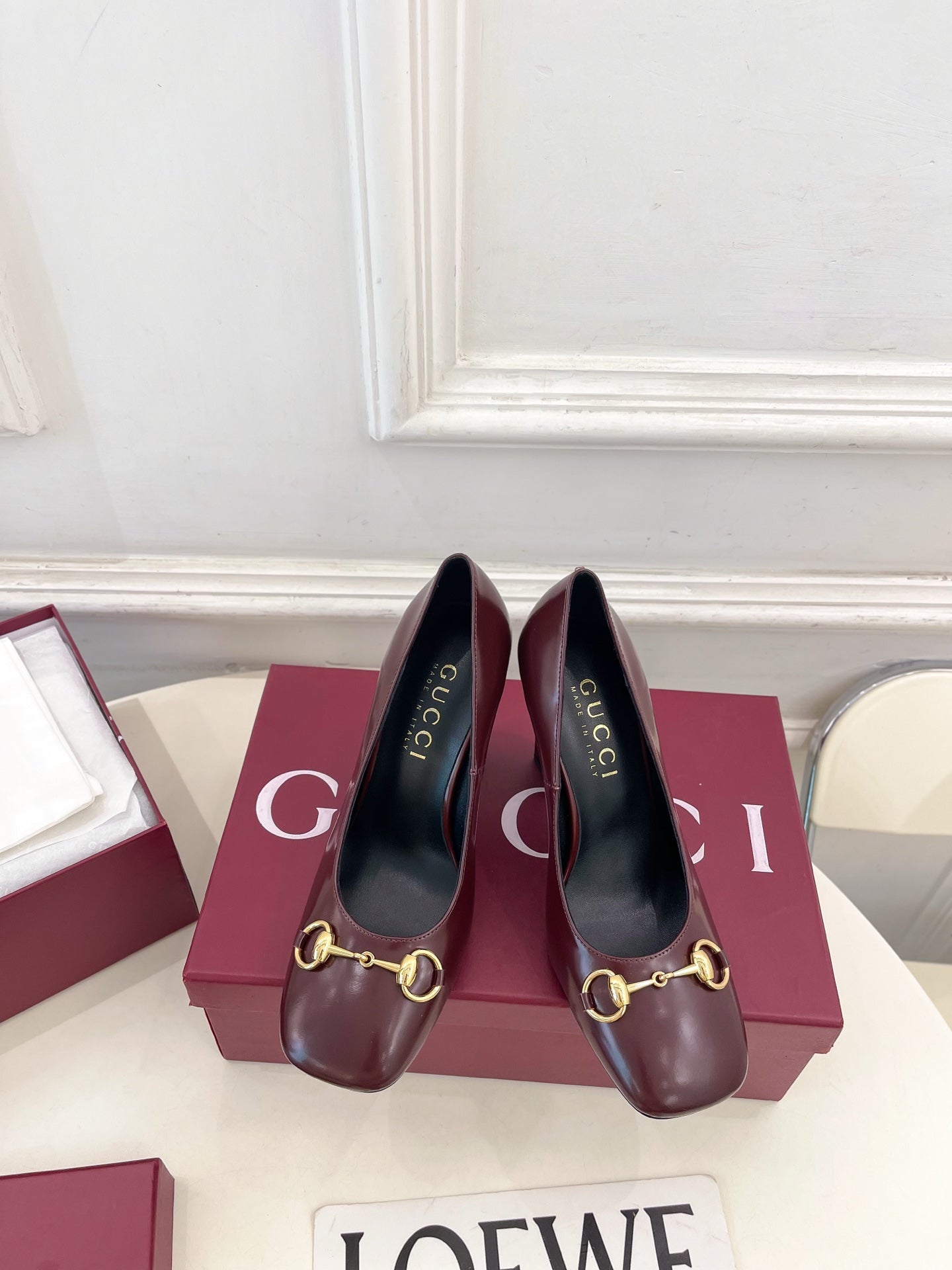 GG 26s Signora Pump 10cm Burgudy Leather 640302