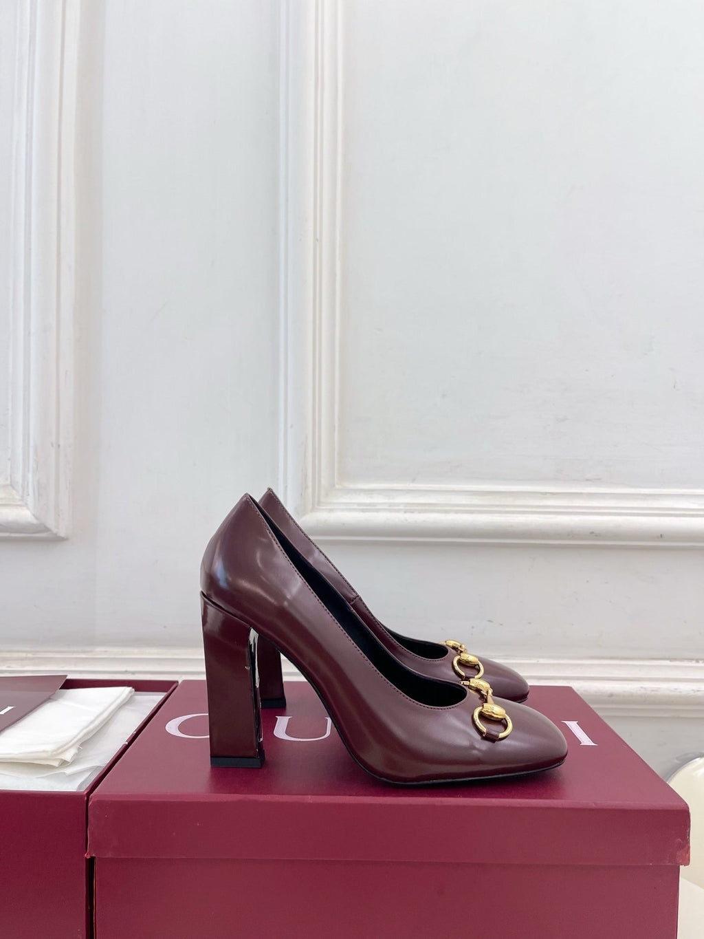 GG 26s Signora Pump 10cm Burgudy Leather 640302