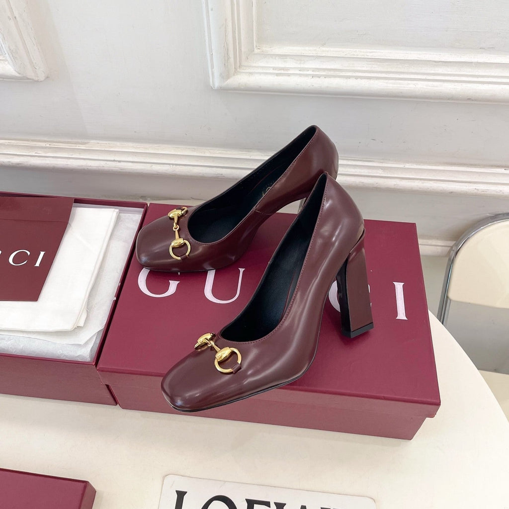GG 26s Signora Pump 10cm Burgudy Leather 640302
