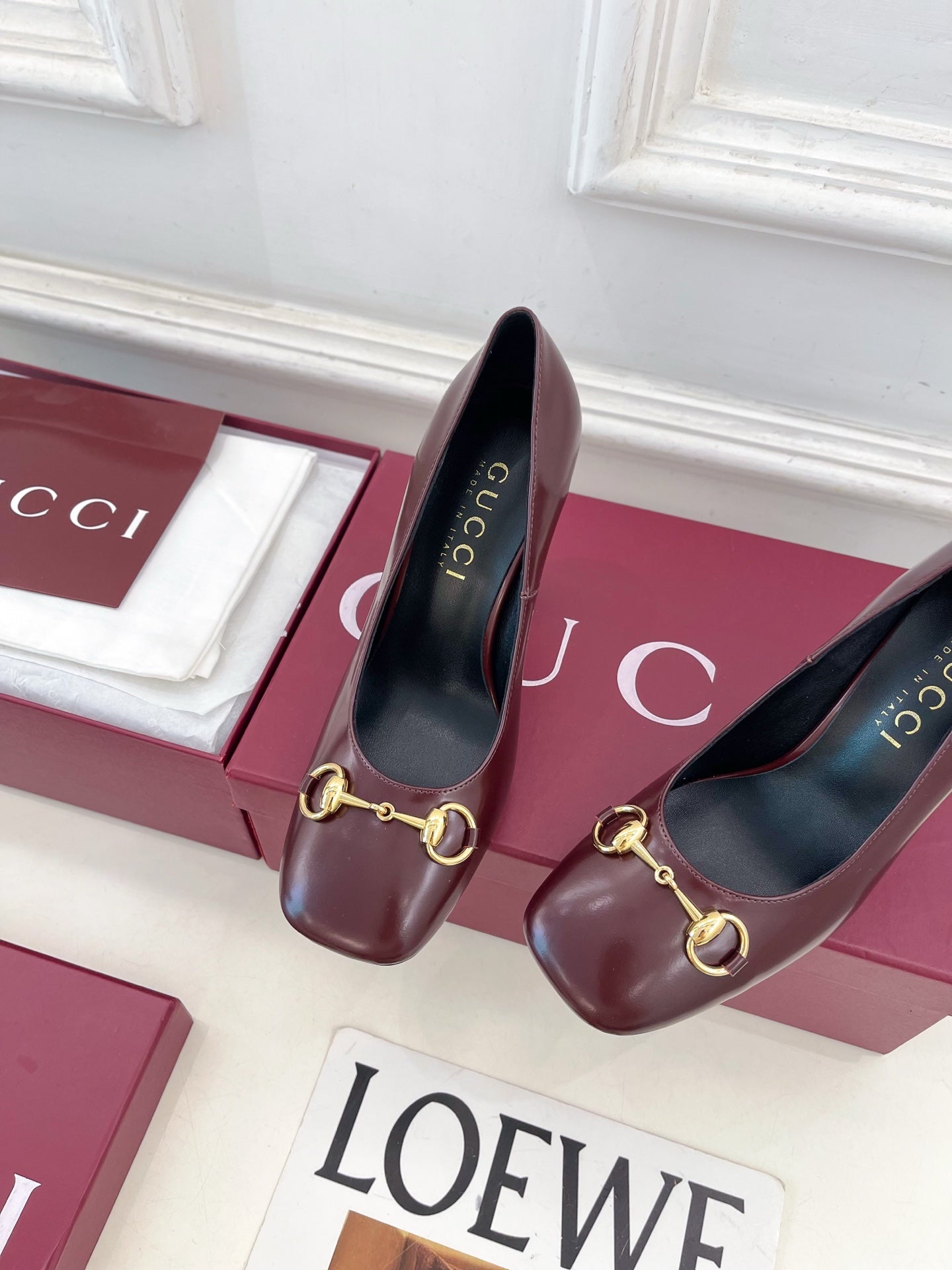 GG 26s Signora Pump 10cm Burgudy Leather 640302