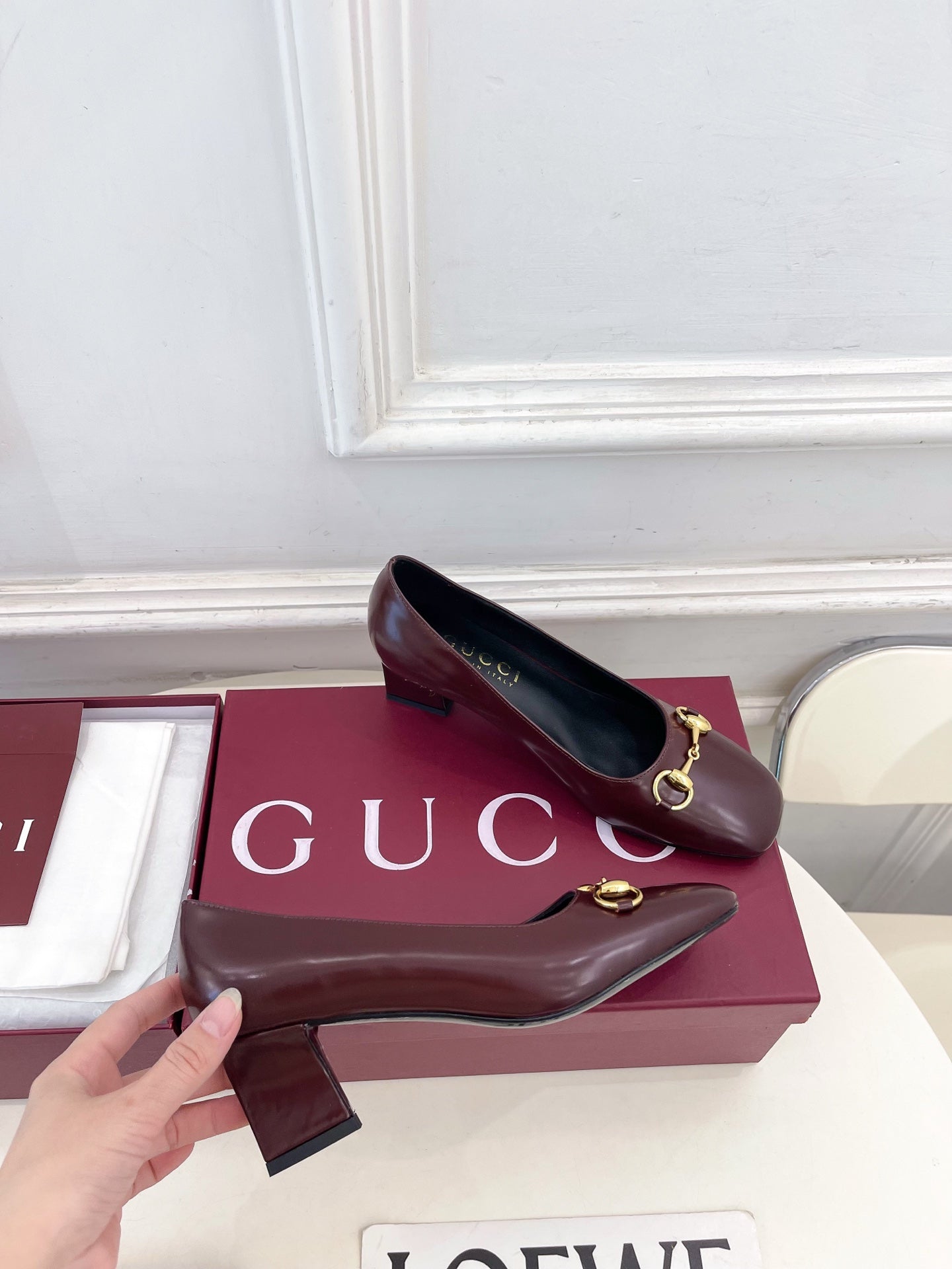 GG 26s Signora Pump 5.5cm Burgundy Leather 640312