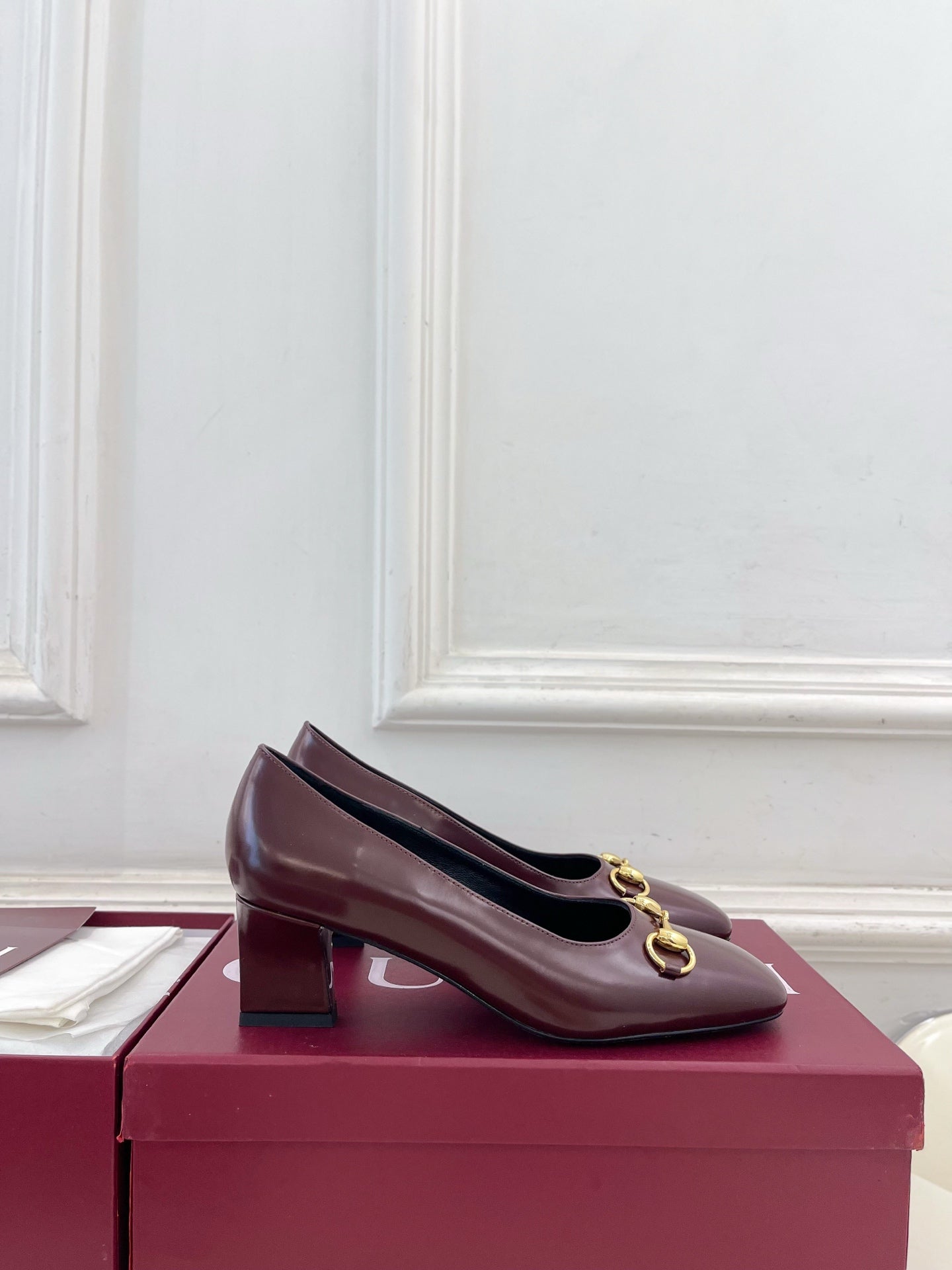 GG 26s Signora Pump 5.5cm Burgundy Leather 640312