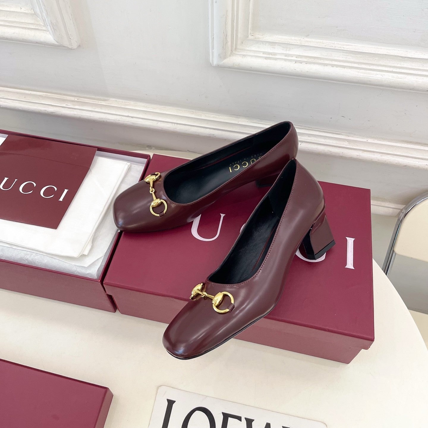 GG 26s Signora Pump 5.5cm Burgundy Leather 640312