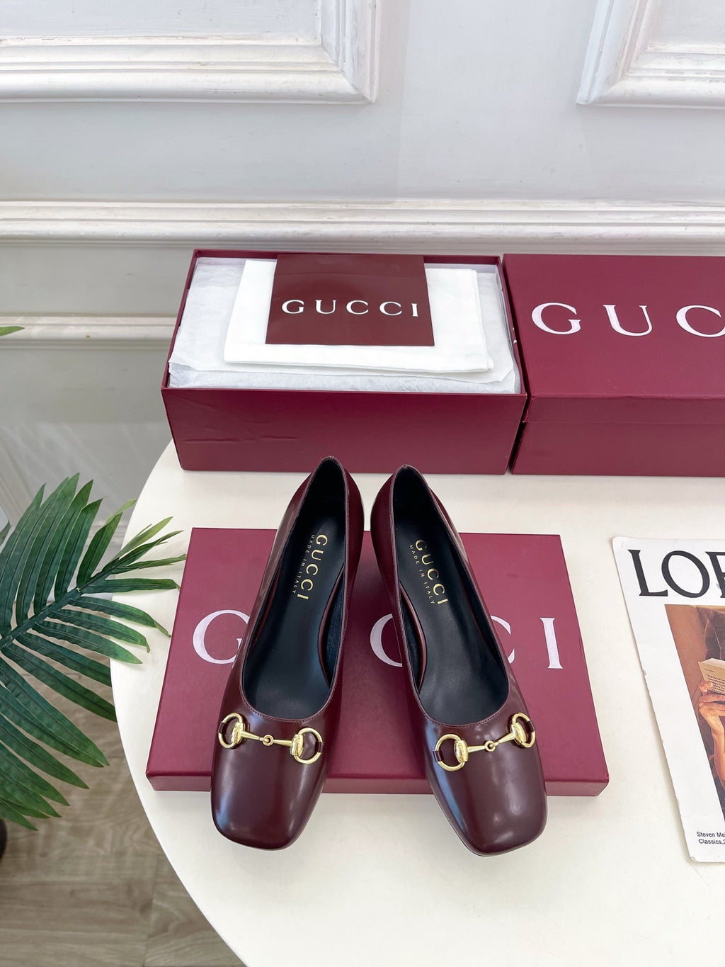 GG 26s Signora Pump 5.5cm Burgundy Leather 640312