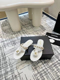 CC 2026 Thong Sandals Calfskin Chain 790087